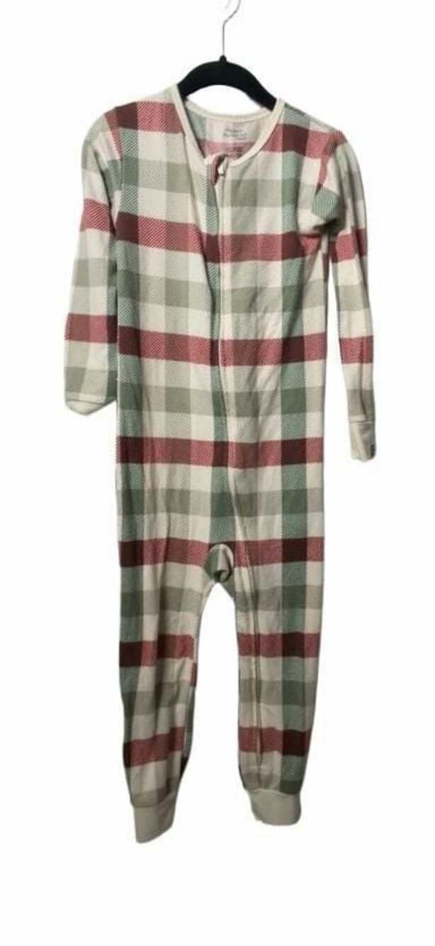 Modern Moments by Gerber Christmas Plaid Fabric Zipper Sleeper Pajamas 4T_46